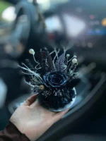 Handmade DIY Preserved Rose Ornament Car Rearview Mirror Interior Decor Hanging Charms for Christmas Mother's Day Accessories - Image 6