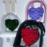 Portable Flower Box Preserved in Heart-shaped Flower Box Transparent Bouquet Gift Box with PVC - Image 5