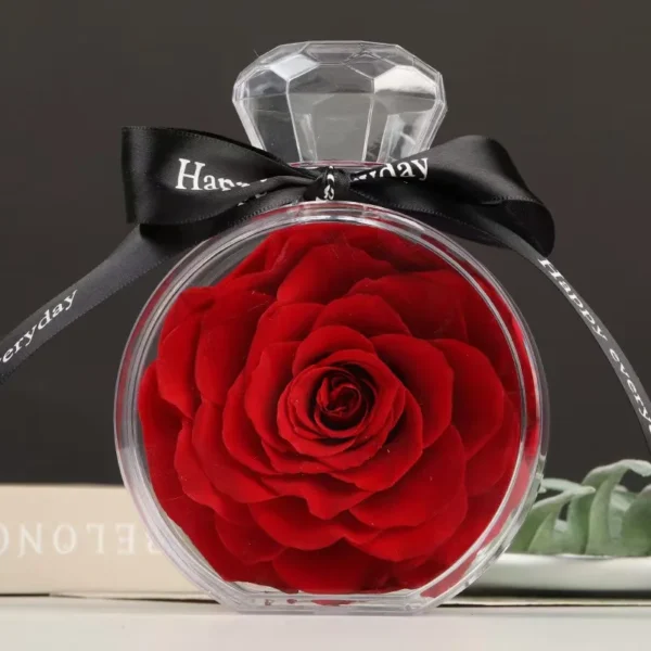 Wholesale Business Gifts Set for Mother's Day Christmas Preserved Enternal Rose Acrylic Perfume Bottle Valentine's Day