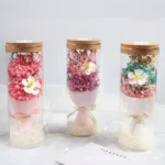 Handmade Mini Bouquet of Dried Flowers in Glass Cover Bottle for Mother's Day Valentine's Day Christmas New Year - Image 4
