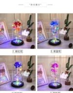 Hot Selling LED Gift Glass Domes Flowers for Home Decoration with Artificial Eternal Flowers for Christmas and Easter - Image 6