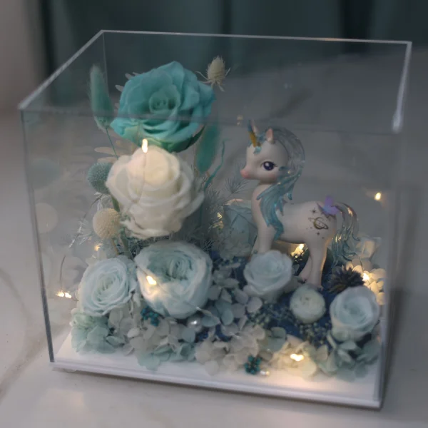 Handmade Fairy Design Preserved Flower in Acrylic Gift Box Doll for Christmas Valentine's Day Thanksgiving Mother's Day Gifts