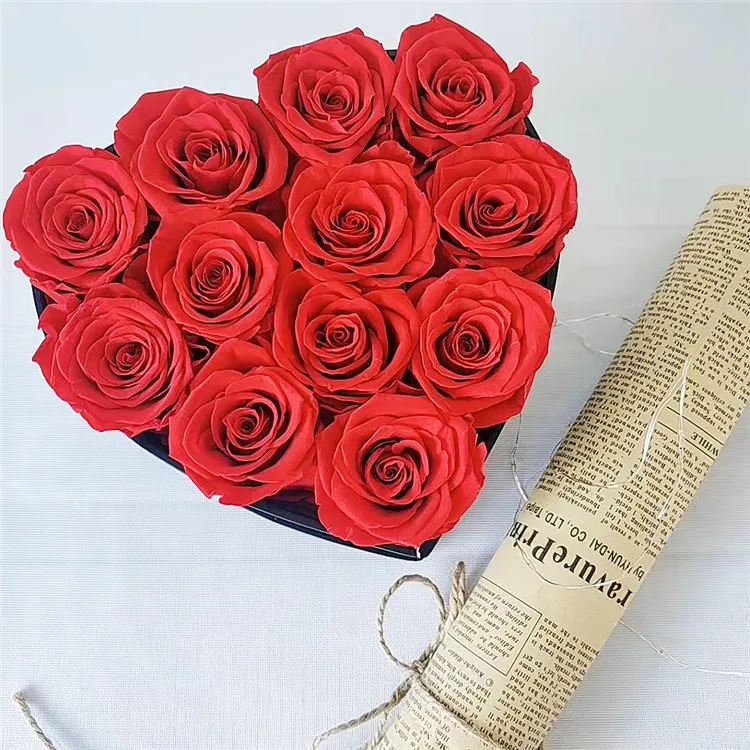 H296aff5ad84947bb920b7bdce48cc3d6V.webp Wholesale Heart-Shaped Natural Handmade Immortal Rose Eternal Preserved Rose in Gift Box for Christmas & Mother's Day Occasions - Image 1