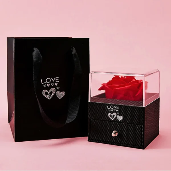 Manufacturers Popular New Rose Immortal Flower Gift Box for Necklaces Rings Jewellery-for Weddings Mother's Days Graduations