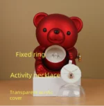 Factory Wholesale Teddy Bear Heart Shape Handmade Eternal Preserved Roses Acrylic Gift Box New Style Valentine's Day Graduation - Image 3