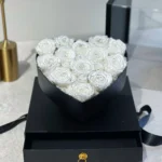 2024 Handmade Heart-Shaped Eternal Rose in Acrylic Box with Jewelry Case for Mother's Day Valentine's Day Graduation Christmas - Image 3