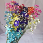 DFF63 Splicing Violet Wholesale Handmade Violet Artificial Flower Bouquet. Mixed with butterfly Orchid Multiple Colors - Image 2