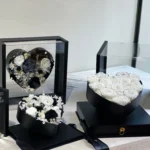 2024 Handmade Heart-Shaped Eternal Rose in Acrylic Box with Jewelry Case for Mother's Day Valentine's Day Graduation Christmas - Image 6