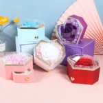2024 Top High Quality Acrylic Heart Flower Box for Roses With Jewelry for Valentine's Day - Image 3