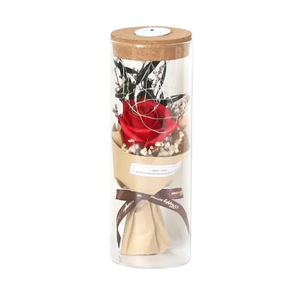 Gypsophila Preserved Flowers Decoration Gift Dried Mini Flower Bouquet in Glass Bottle