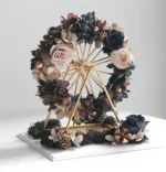 High Quality Real Touch Luxury Orange  Ferris Wheel Preserved Roses Flowers in Acrylic Gift Box for Wedding Gift - Image 3