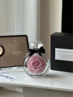 Handmade Elegant Forever Flower Valentine Day Gift Box Present Real Preserved Immortal Eternity Rose in a Acrylic Diamond Box - Image 4