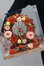 High Quality Real Touch Luxury Orange  Ferris Wheel Preserved Roses Flowers in Acrylic Gift Box for Wedding Gift - Image 5