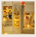 Handmade Mini Bouquet of Dried Flowers in Glass Cover Bottle for Mother's Day Valentine's Day Christmas New Year - Image 5