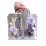 Decoration Preserved Rose Acrylic Gift square Acrylic Flower Box Arrangement for Flower Packaging Boxes Acrylic Flower Box