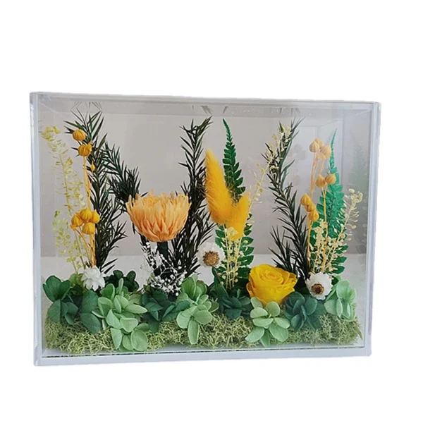 2024 Large Gift Acrylic Clear Box Preserved Rose Display Plexiglass Packaging Forever Rose Acrylic Flower Box With Lid