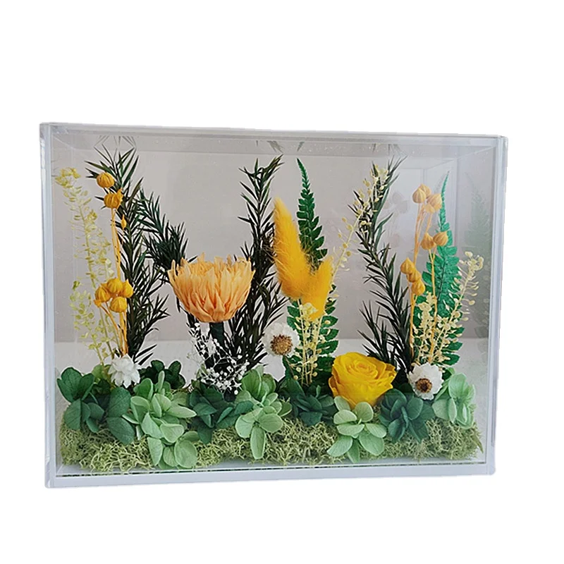 H86b814459e8c40a8a4fbd3054a149a93V.webp 2024 Large Gift Acrylic Clear Box Preserved Rose Display Plexiglass Packaging Forever Rose Acrylic Flower Box With Lid - Image 1