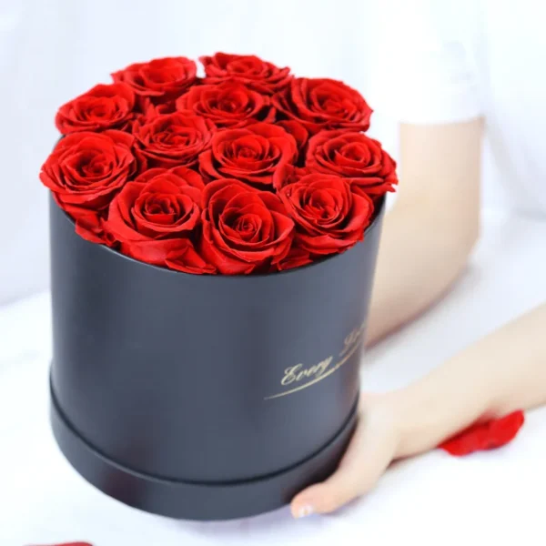 Preserved Flowers Bouquet Rosas Round Flower Box Everlasting Forever Eternal Rose in Gift Box Luxury Gift Box Preserved Roses