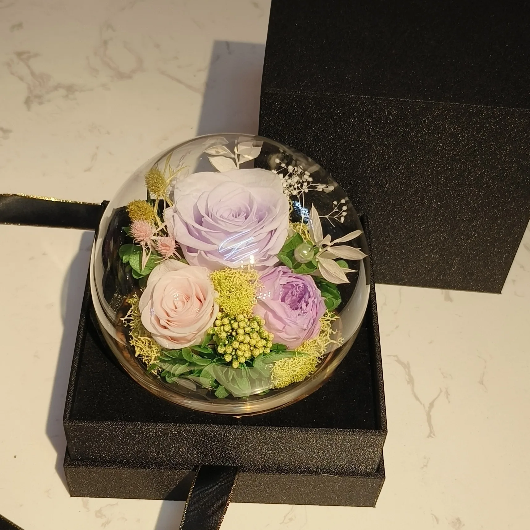 H8eb8ec7a0c434f2cb51c77e503c7cf3cx.webp Wholesale Mother's Day Preserved Roses Long Life Lasting Real Flowers in Glass Dome With Gift Box Light Valentine's Day Gifts - Image 1