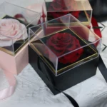 Wholesale Acrylic Flower Box Flower Acrylic Box Preserved Rose in Acrylic Box White