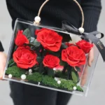 New Arrival Handmade Preserved Roses Acrylic Box Decorative Flowers for Valentine's Day Christmas Thanksgiving Factory Price