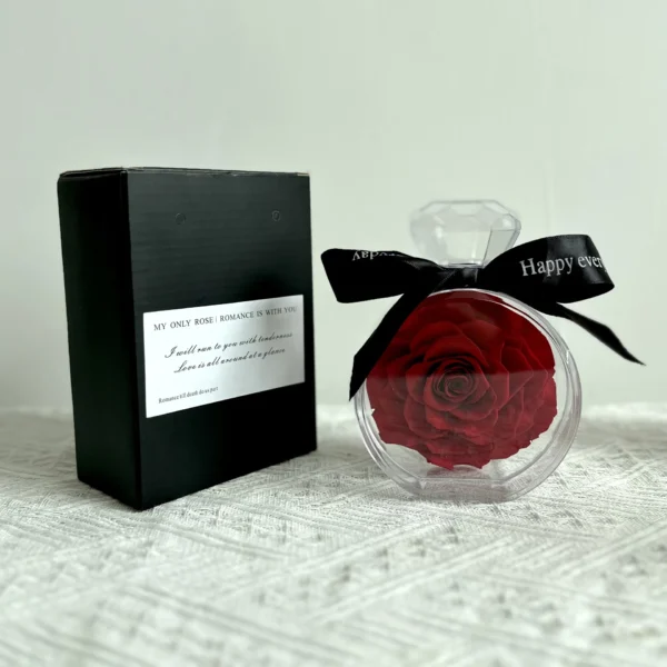 Long-lasting Natural Rose Gifts for Valentine's Day and Mother's Day Immortal Eternal Ente Roses in Acrylic Perfume Bottles