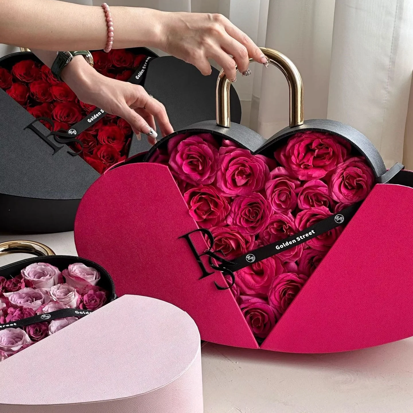 Hb9b85a6f73e3439d9775dcac44850632P.webp Valentine's Day Gift Forever Flower Preserved Roses Heart Box Eternal Real Rose Heart Shape Box Preserved Rose in Heart Box - Image 1