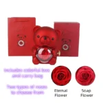 2024 Tiktok Hot Selling Heart Necklace Eternal Rose Flower Hug Bear Gift Box for Mom Mother Day Gift - Image 4