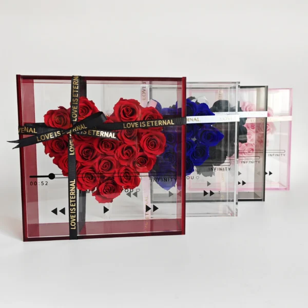 2025 Ins Hot Selling Valentine Gifts Preserved Rose in Glass Gift Box for Home/wedding Decoration Flower